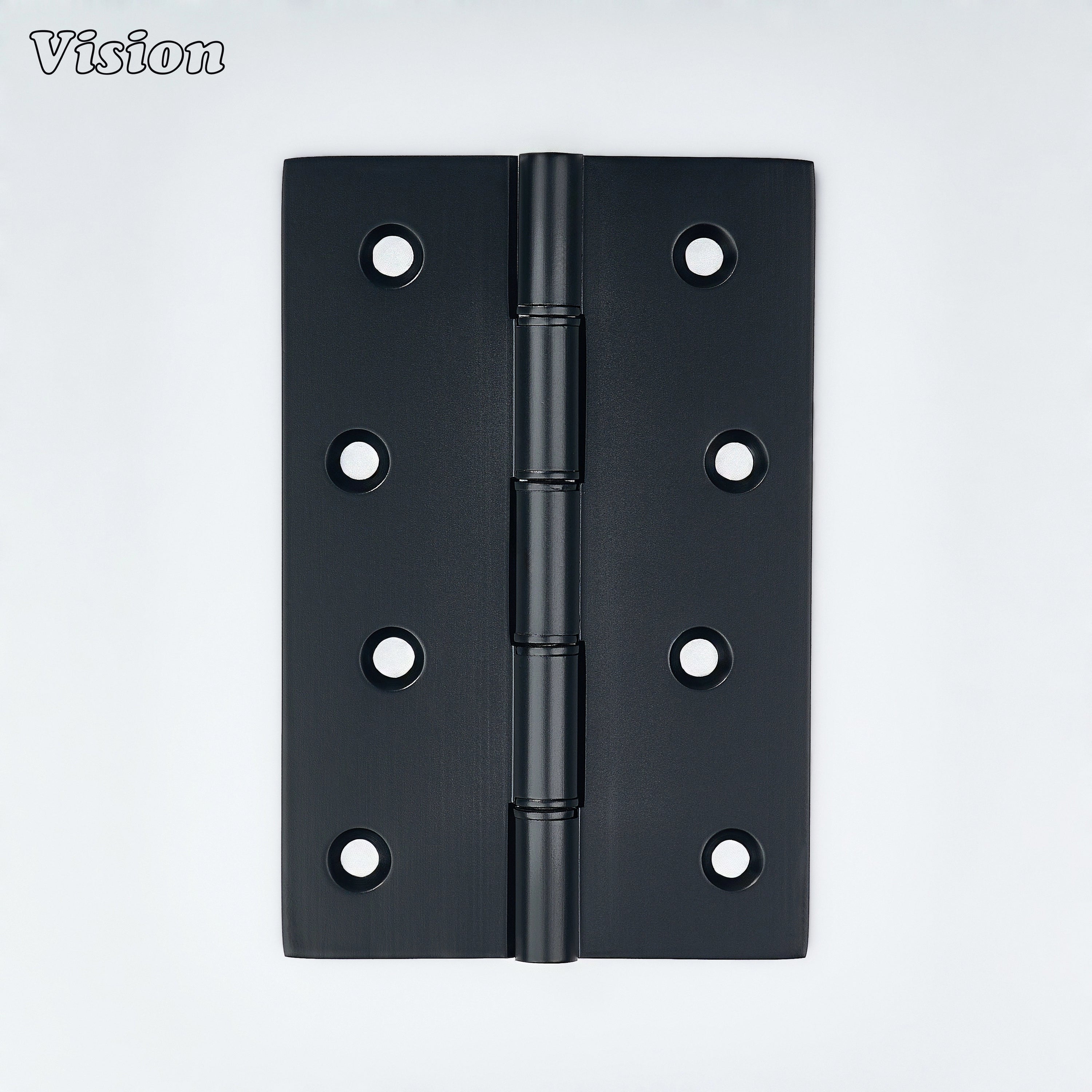 Black rectangular brass cabinet hinge for furniture doors