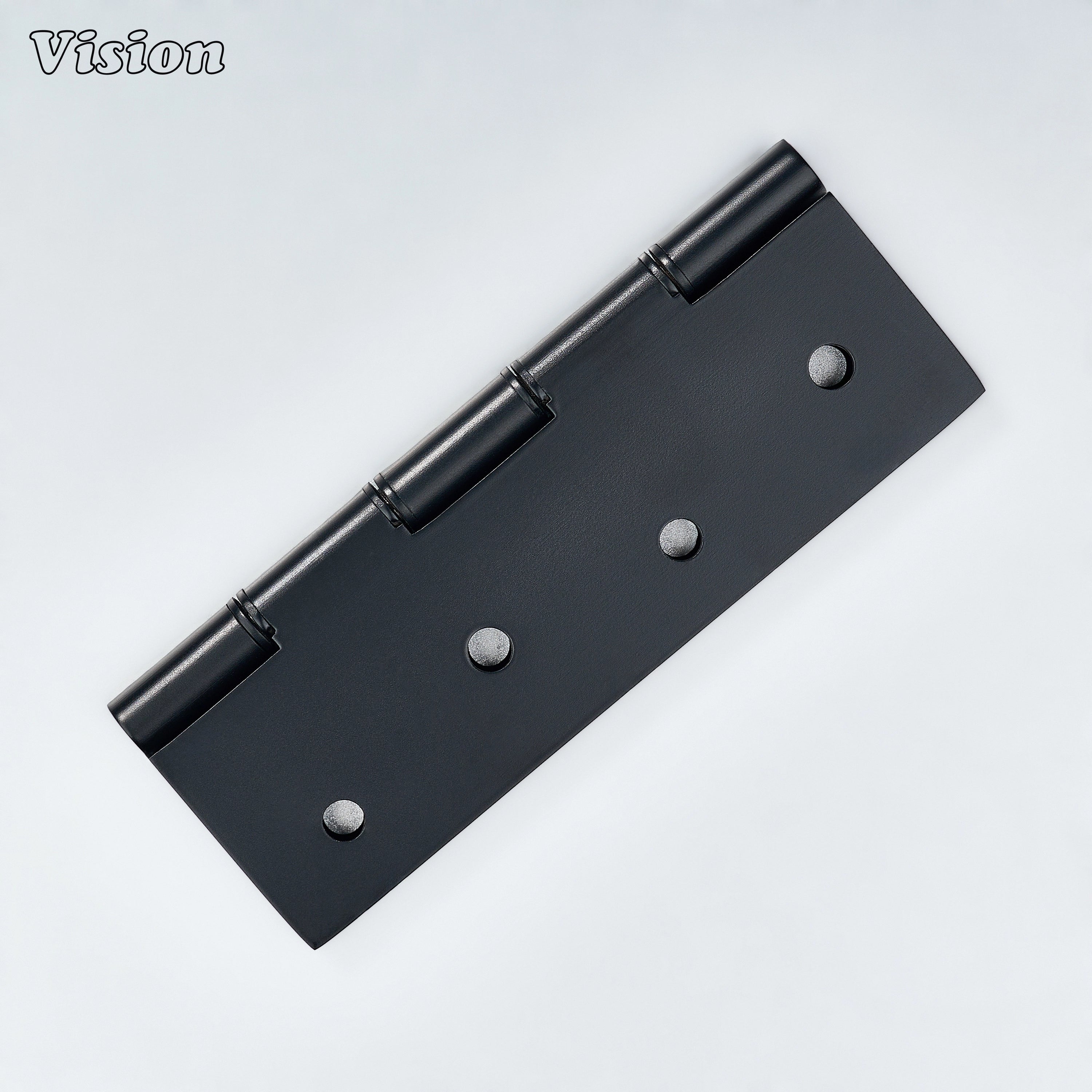 Black brass cabinet hinge with smooth knuckle design