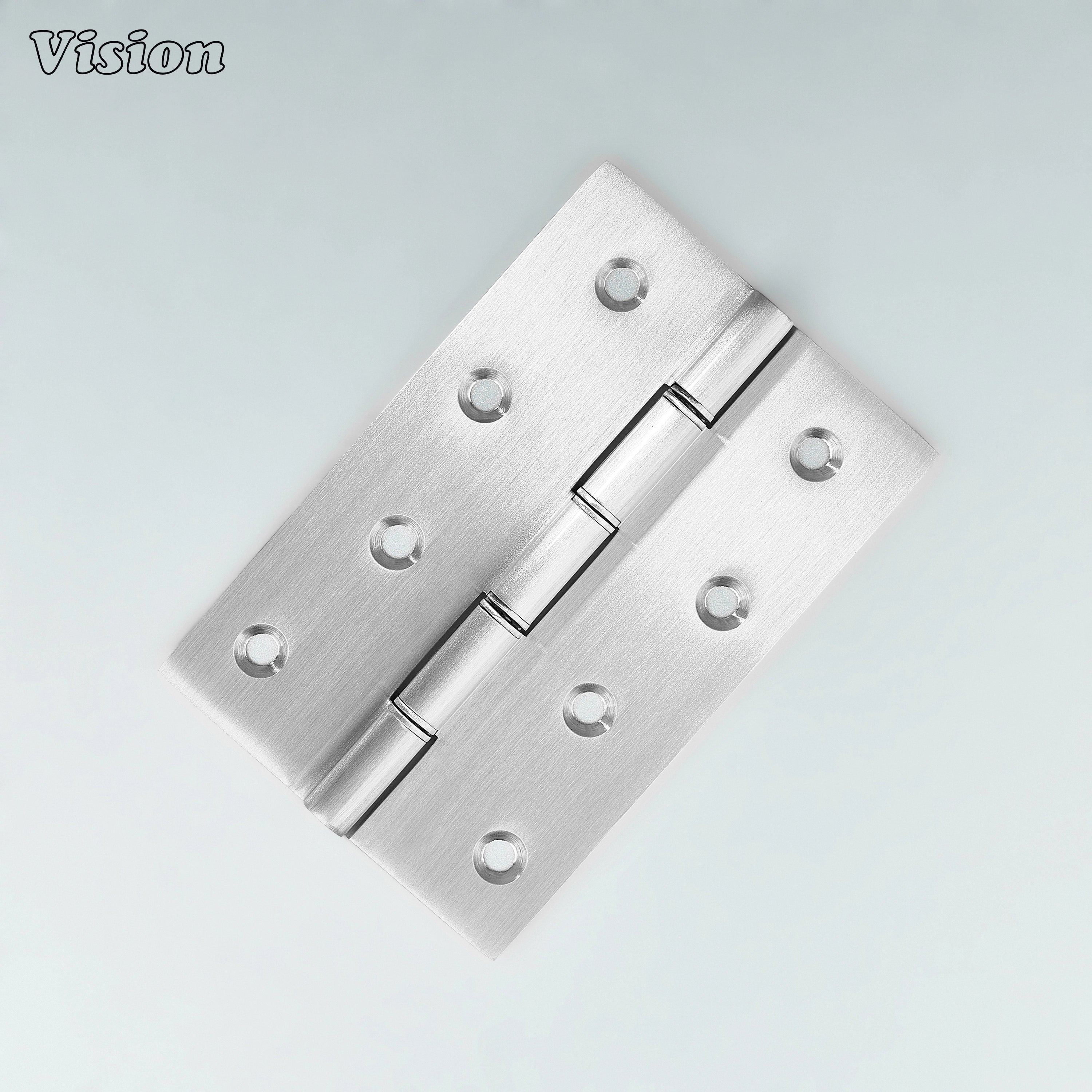 Silver plain brass cabinet hinge with washer knuckle for wardrobes