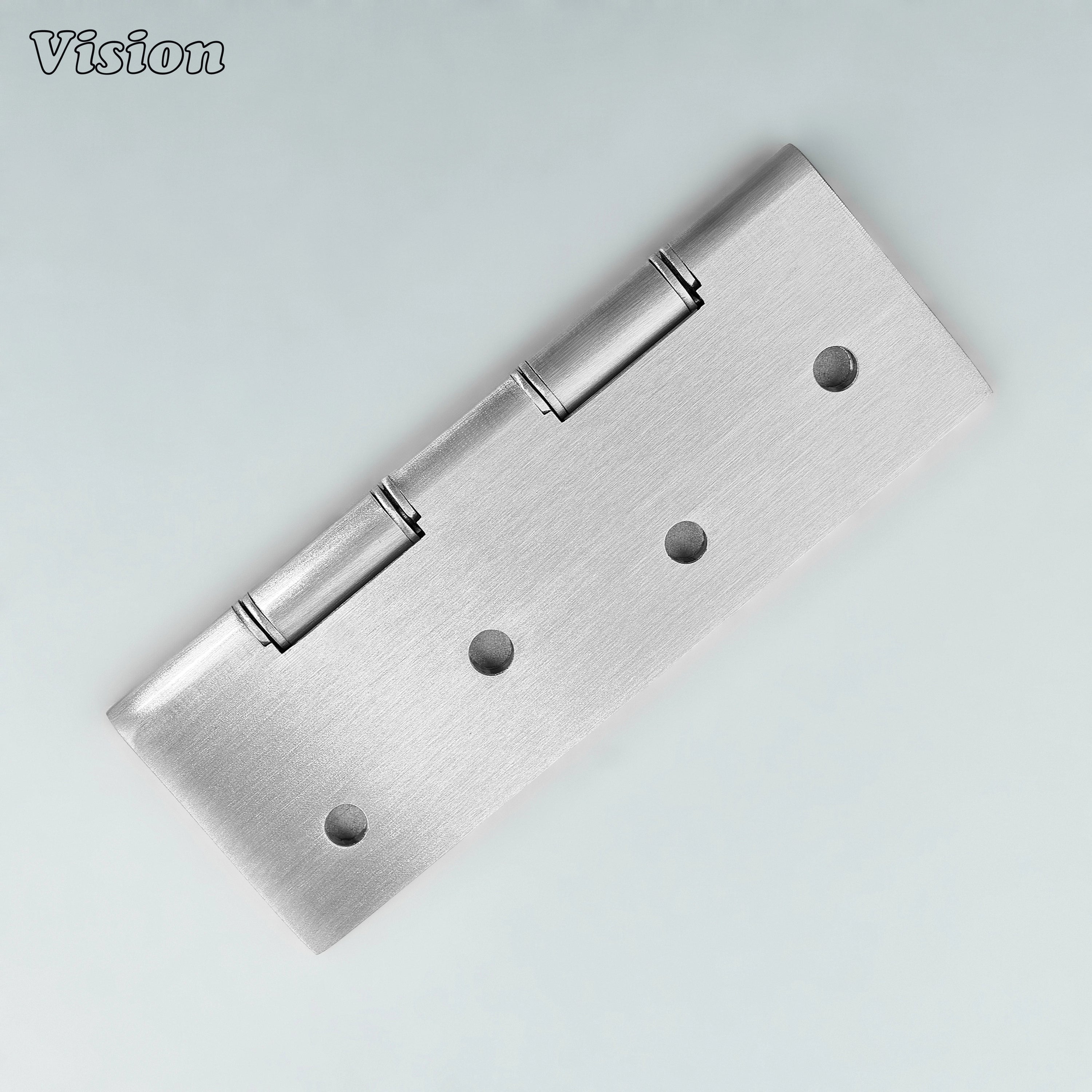 Silver brass cabinet hinge featuring smooth knuckle construction
