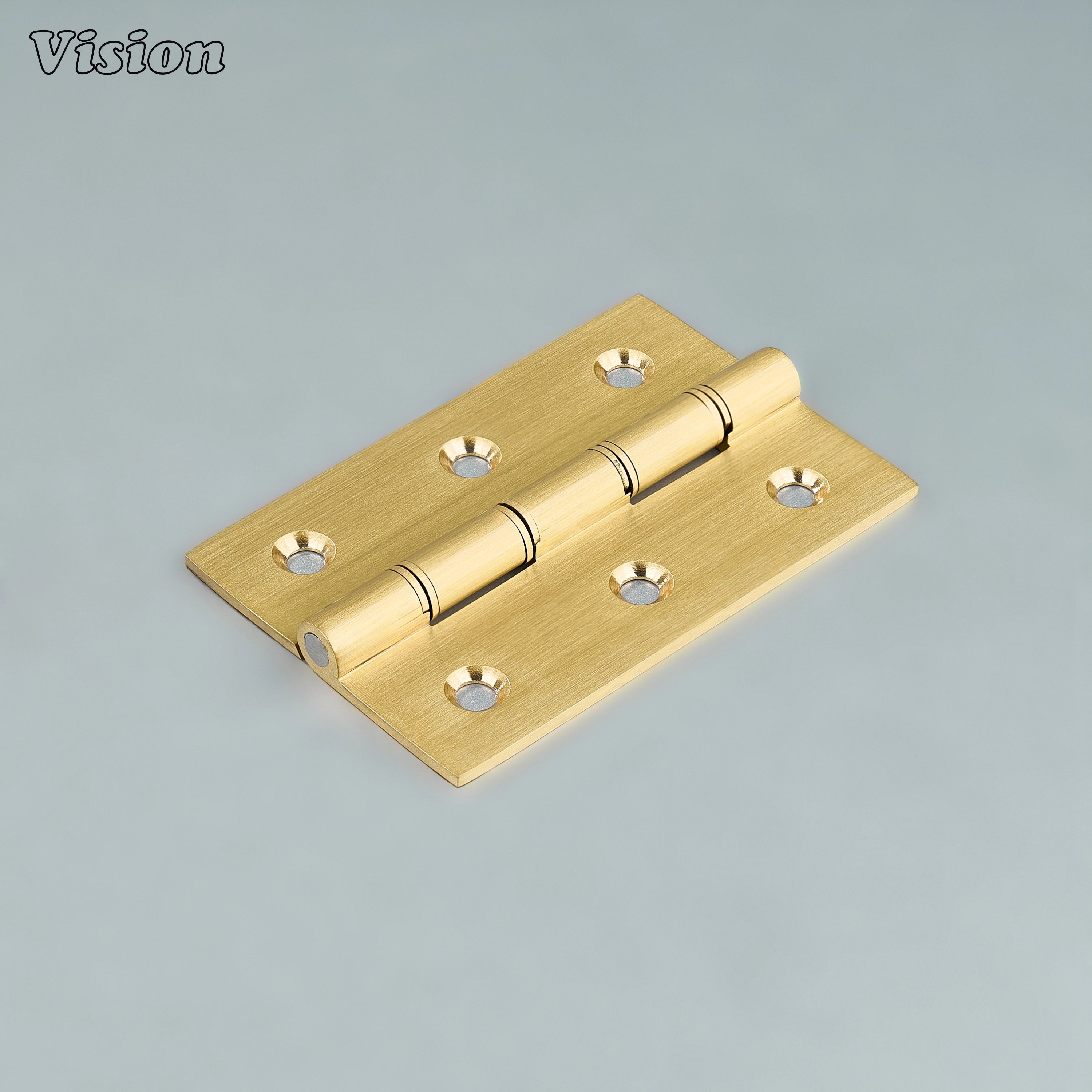 Gold plain brass cabinet hinge with washer knuckle for kitchen cabinets