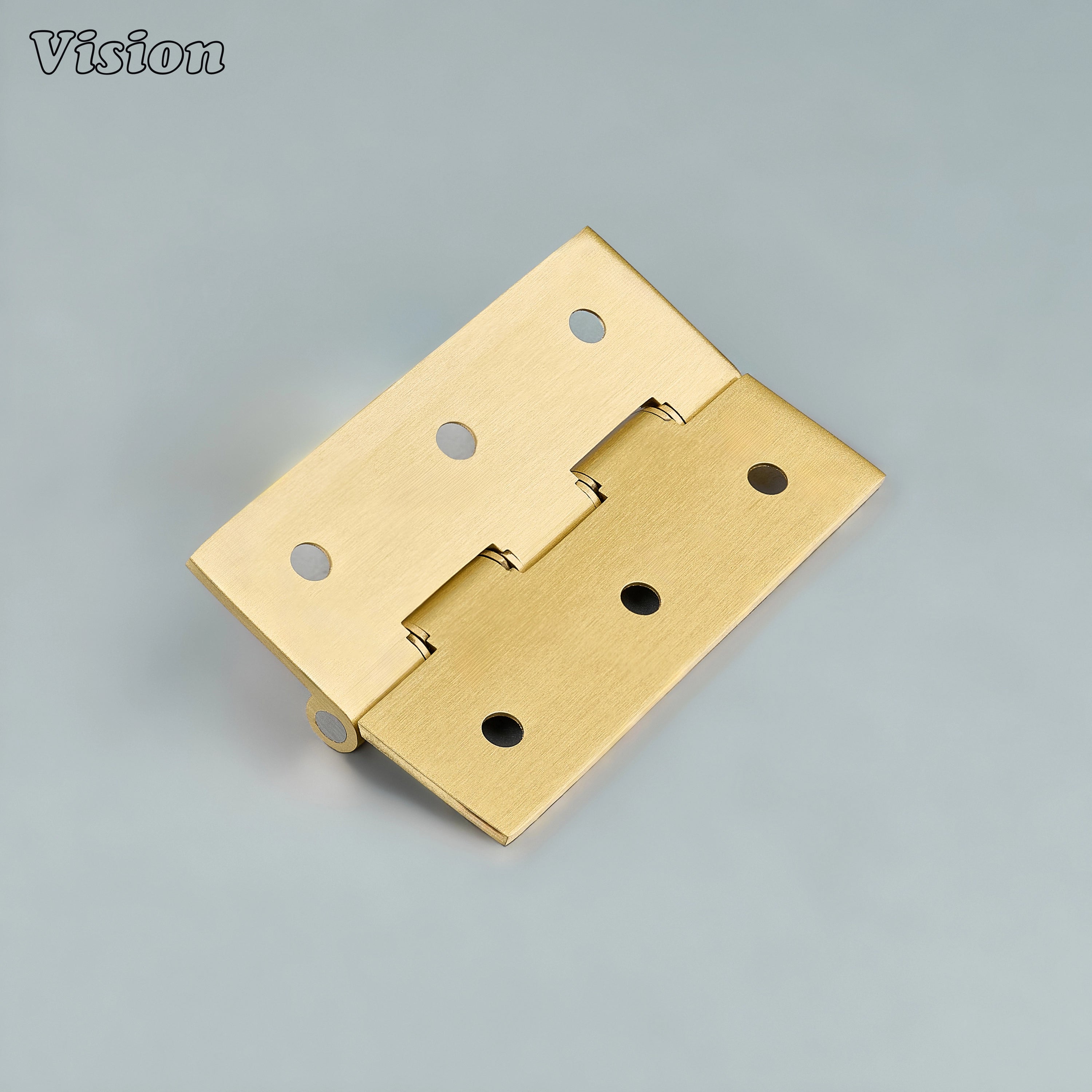 Gold plain brass cabinet hinge designed for wooden kitchen cabinetry