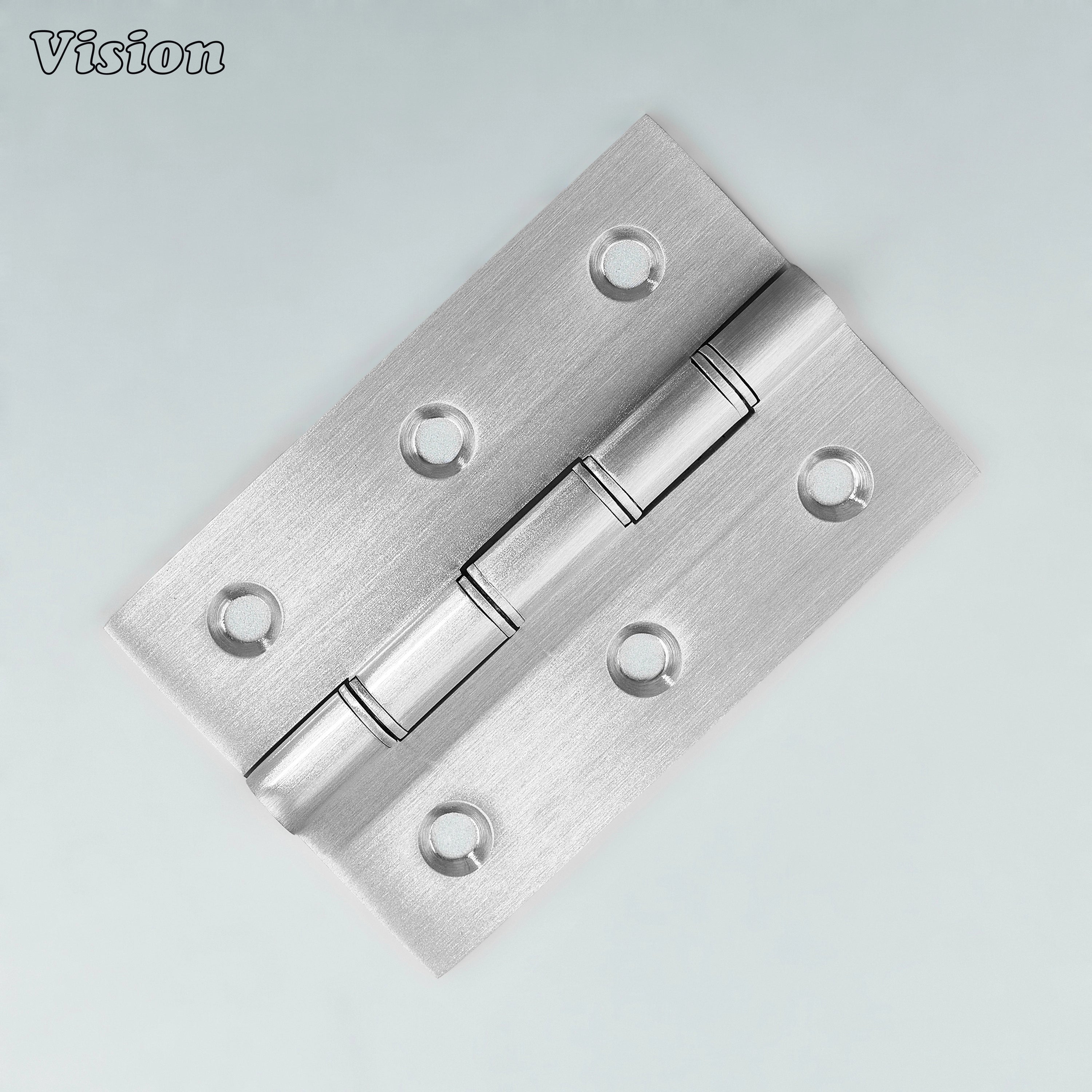 Silver brass cabinet hinge with rectangular plate for furniture use