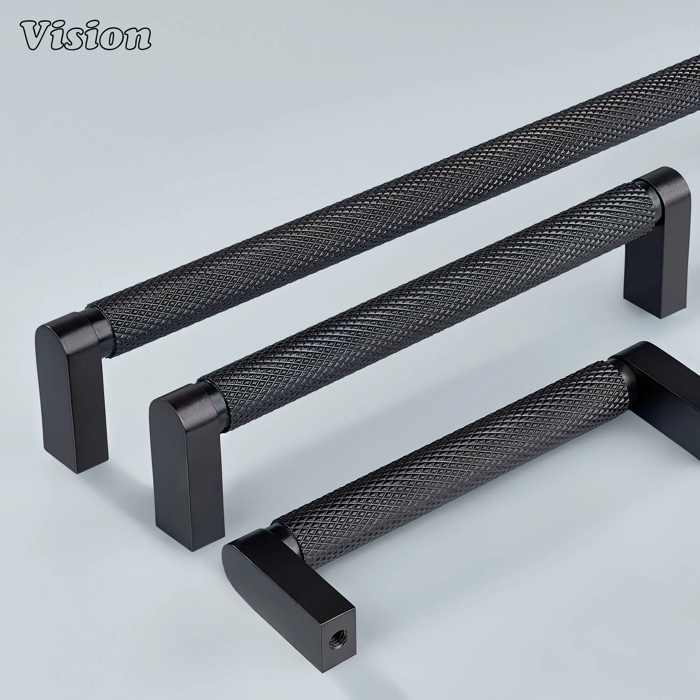 Modern oil rubbed bronze ripple knurled handle used for dresser drawers.