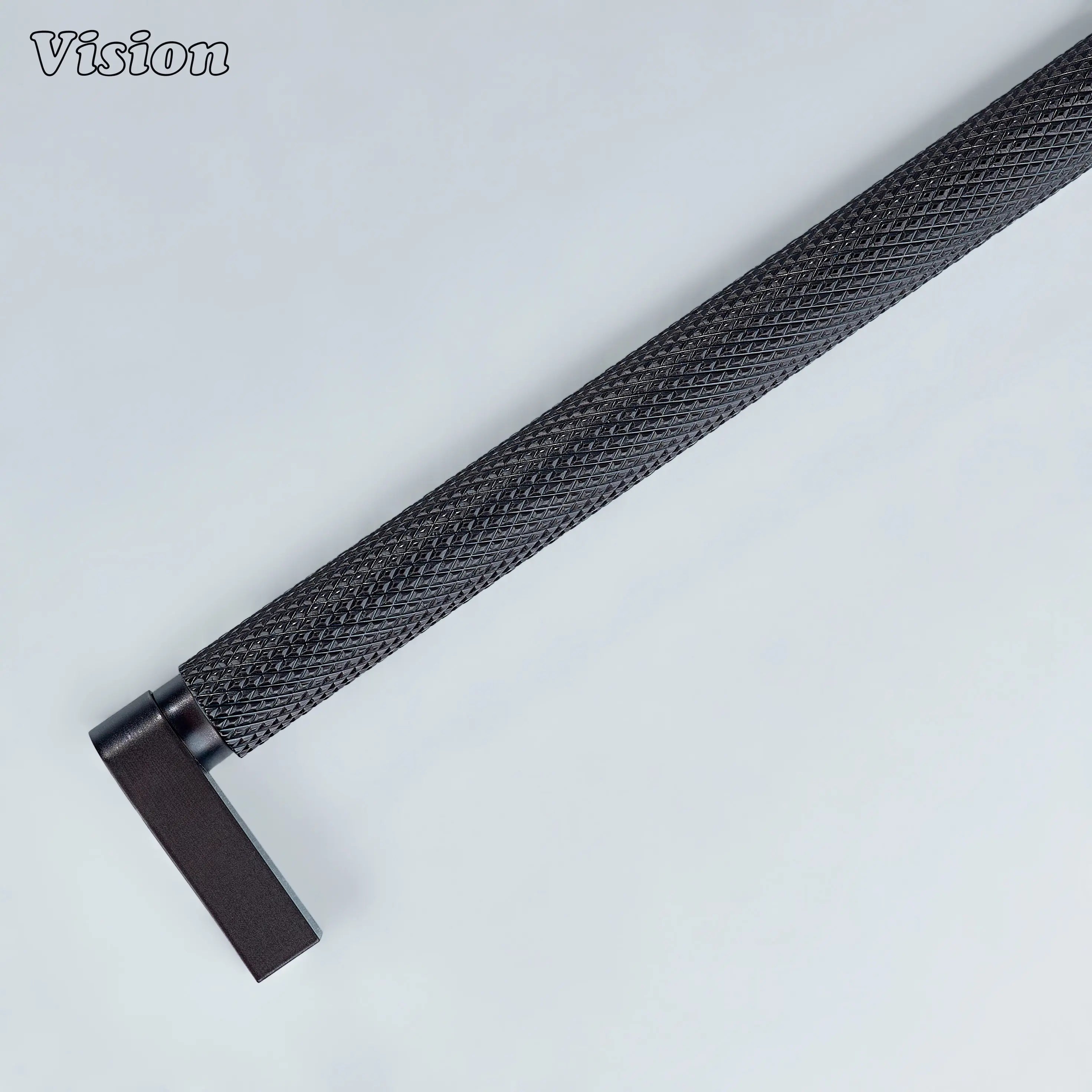 Modern oil rubbed bronze ripple knurled handle used for furniture drawers.