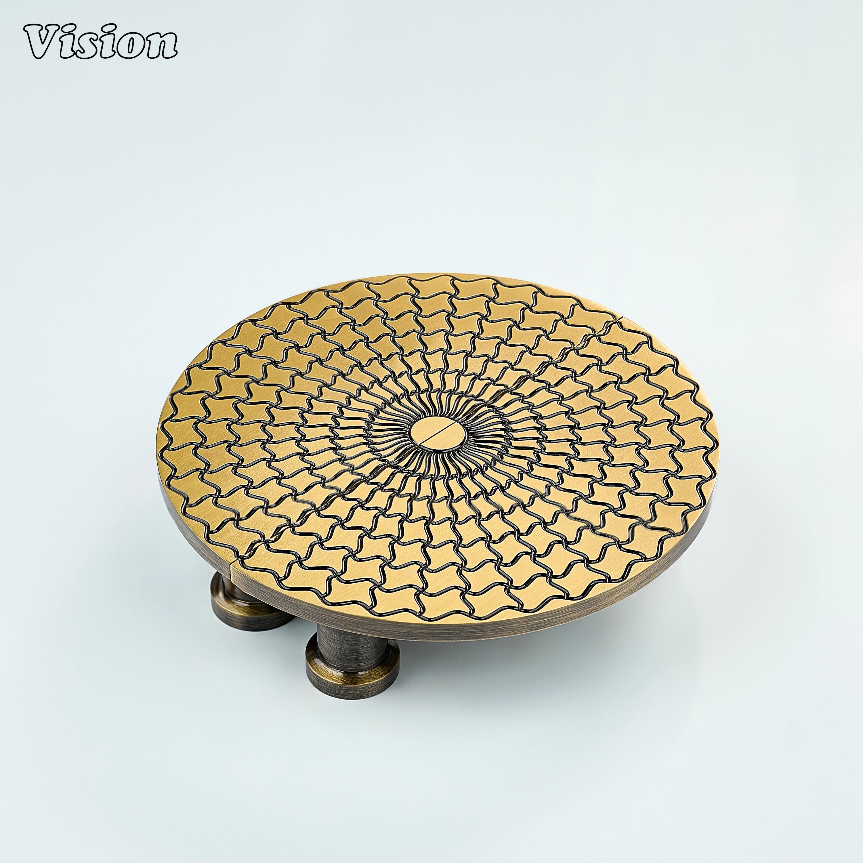 Half moon door handle with woven knurled texture in Antique Bronze finish for interior passage doors