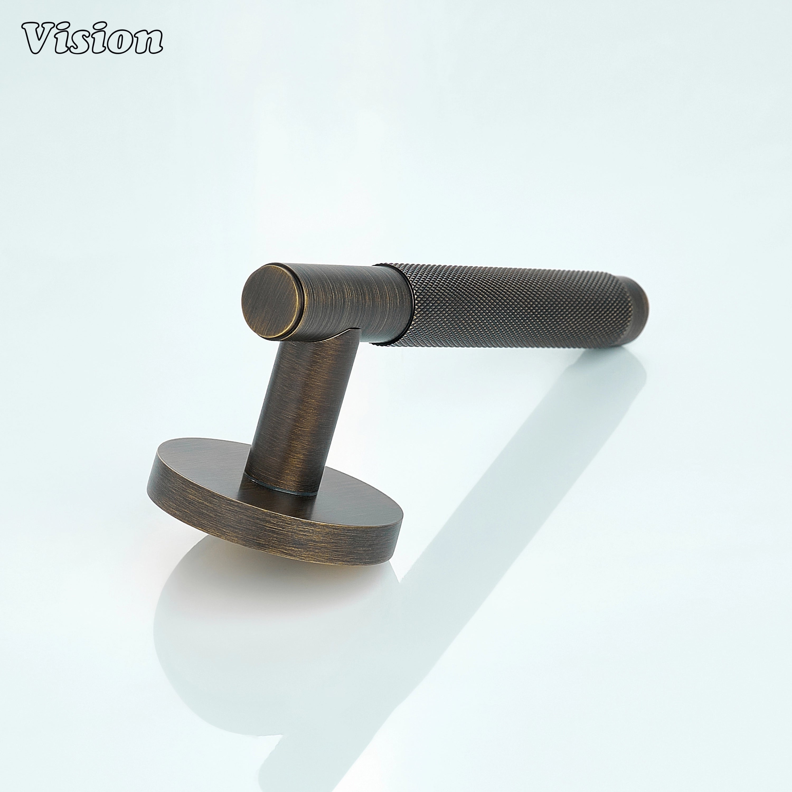 Premium antique bronze lever handle with vintage style and knurling