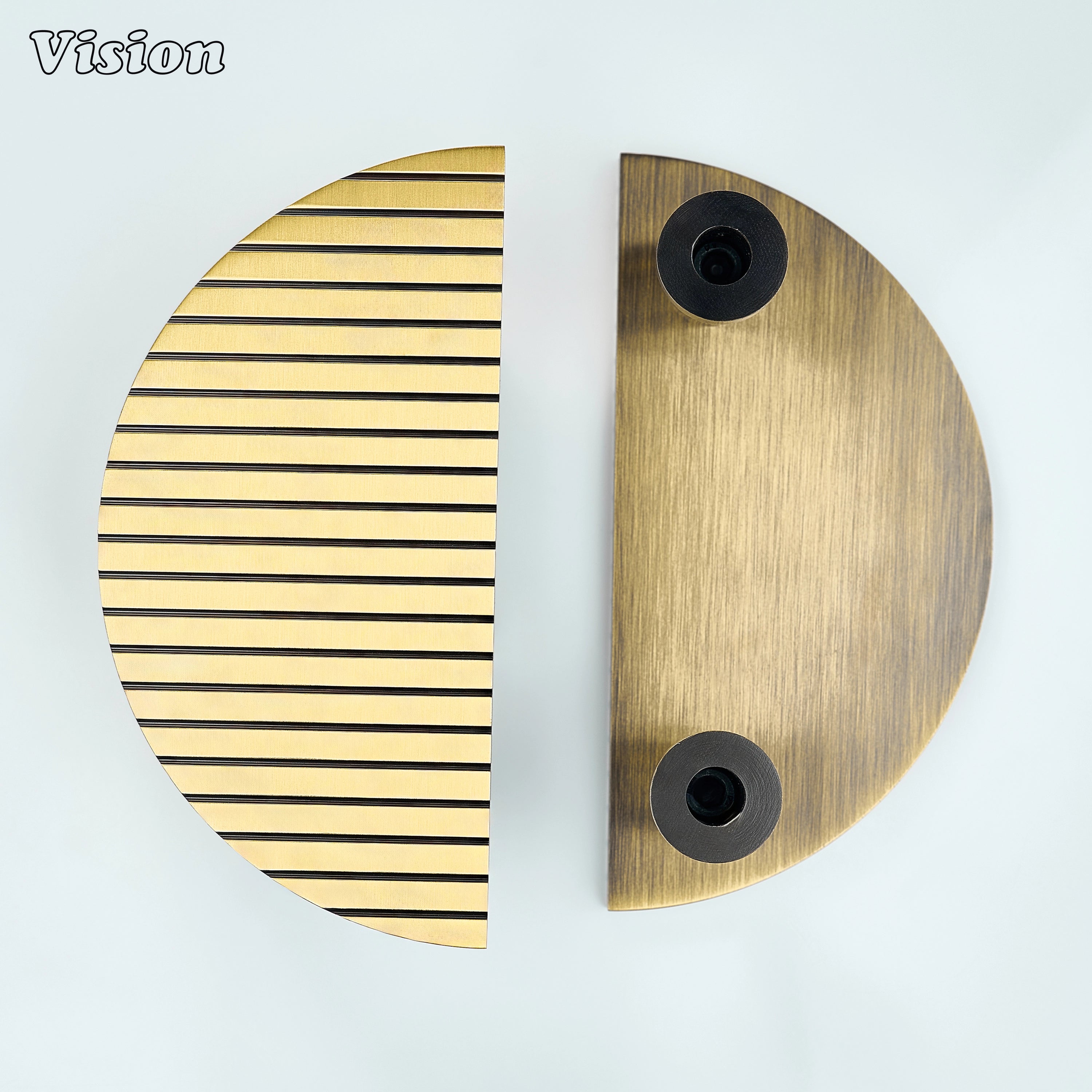 Antique Bronze finish half moon door handle suitable for modern passage doors